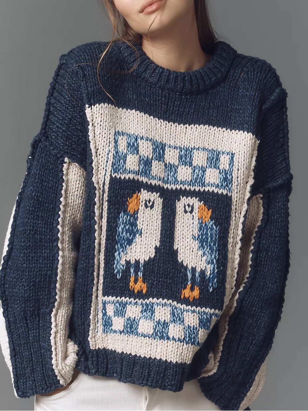 Pilcro Chunky Crew-Neck Sweater